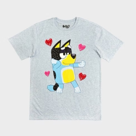 NWT Bluey “Dad” T-Shirt with Hearts - Picture 1 of 2